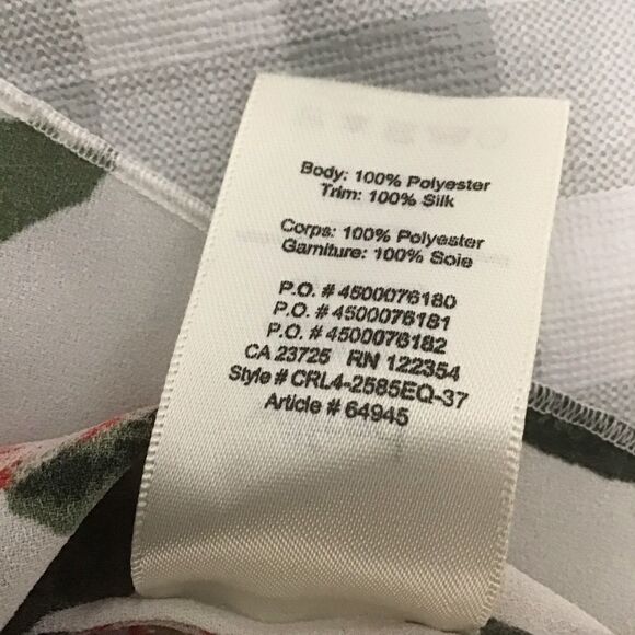 2/40$ WILFRED white floral blouse Grandmacore silky open arm long sleeve small - Picture 5 of 12